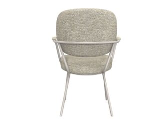 Eetkamerstoel Solis - naturel - met arm - metaalkleur taupe