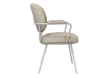 Eetkamerstoel Solis - naturel - met arm - metaalkleur taupe