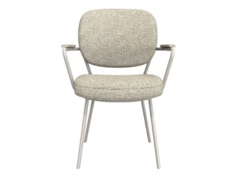 Eetkamerstoel Solis - naturel - met arm - metaalkleur taupe