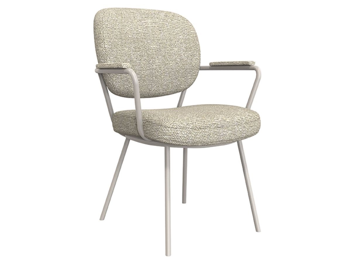 Eetkamerstoel Solis - naturel - met arm - metaalkleur taupe