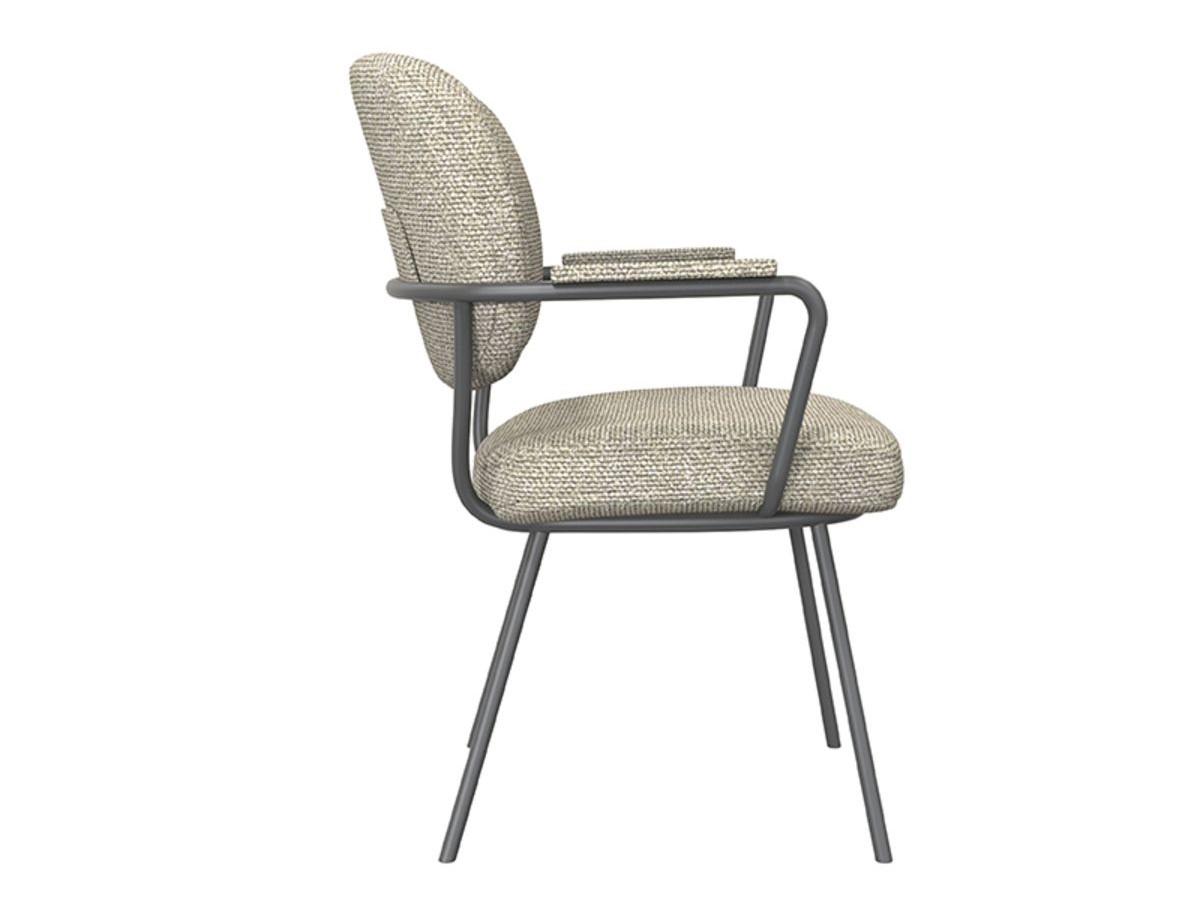 Eetkamerstoel Solis - naturel - met arm - metaalkleur zwart