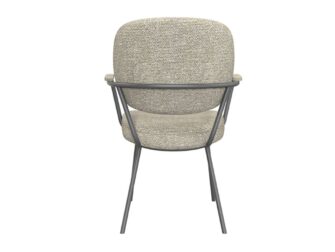 Eetkamerstoel Solis - naturel - met arm - metaalkleur zwart