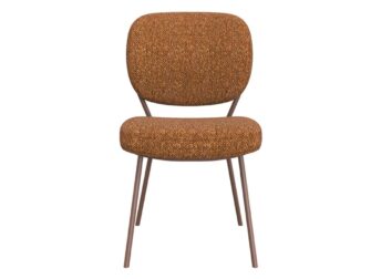 Eetkamerstoel Solis - coral - zonder arm - metaalkleur terra