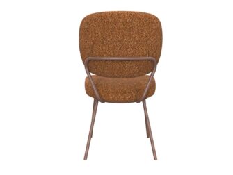 Eetkamerstoel Solis - coral - zonder arm - metaalkleur terra