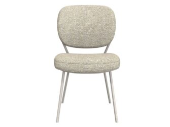 Eetkamerstoel Solis - naturel - zonder arm - metaalkleur taupe