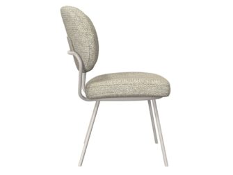 Eetkamerstoel Solis - naturel - zonder arm - metaalkleur taupe