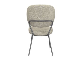 Eetkamerstoel Solis - naturel - zonder arm - metaalkleur zwart