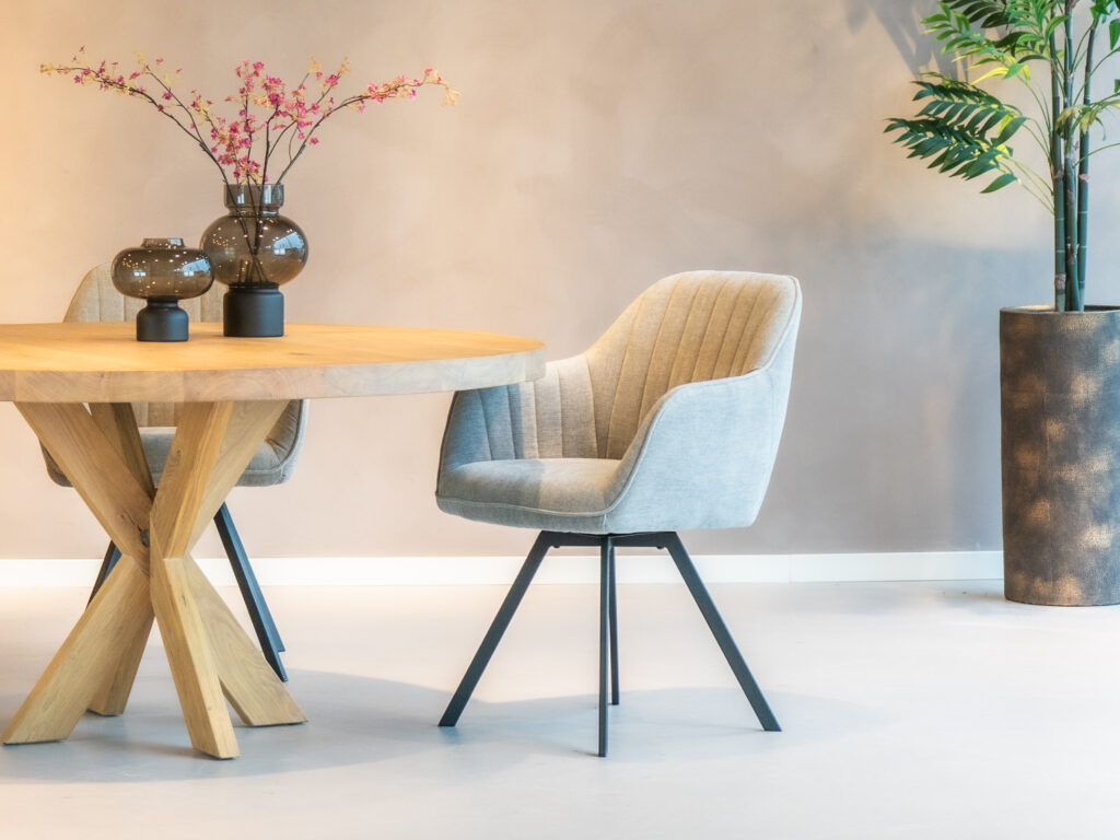 Sorso eetkamerstoel in blauwgrijs: een trendy aanvulling op elke eetruimte.