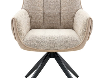 Eetkamerstoel Twist - beige - metaalkleur zwart Eetkamerstoel Twist - beige - metaalkleur zwart