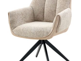 Eetkamerstoel Twist - beige - metaalkleur zwart Eetkamerstoel Twist - beige - metaalkleur zwart