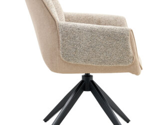 Eetkamerstoel Twist - beige - metaalkleur zwart Eetkamerstoel Twist - beige - metaalkleur zwart