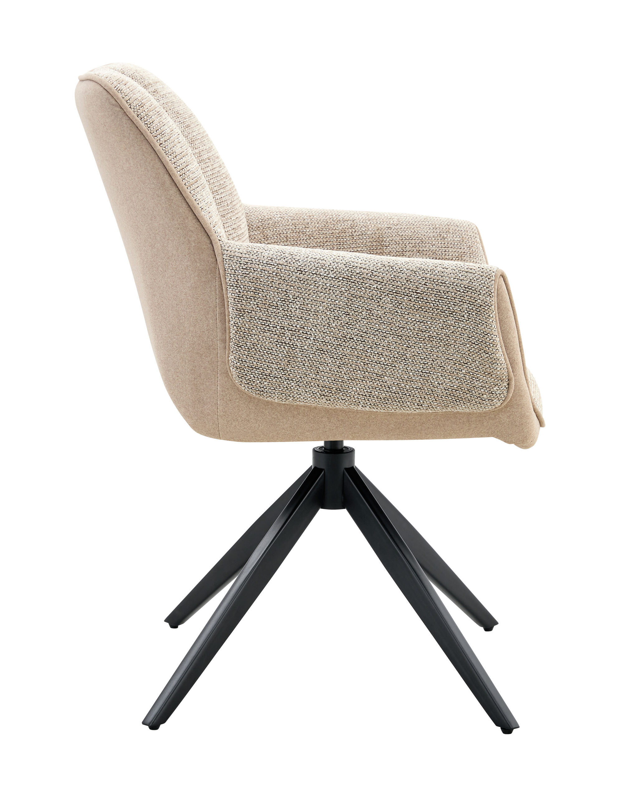 Eetkamerstoel Twist - beige - metaalkleur zwart