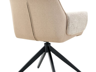 Eetkamerstoel Twist - beige - metaalkleur zwart Eetkamerstoel Twist - beige - metaalkleur zwart