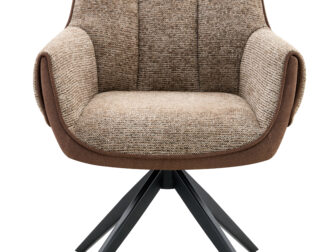 Eetkamerstoel Twist - taupe - metaalkleur zwart Eetkamerstoel Twist - taupe - metaalkleur zwart