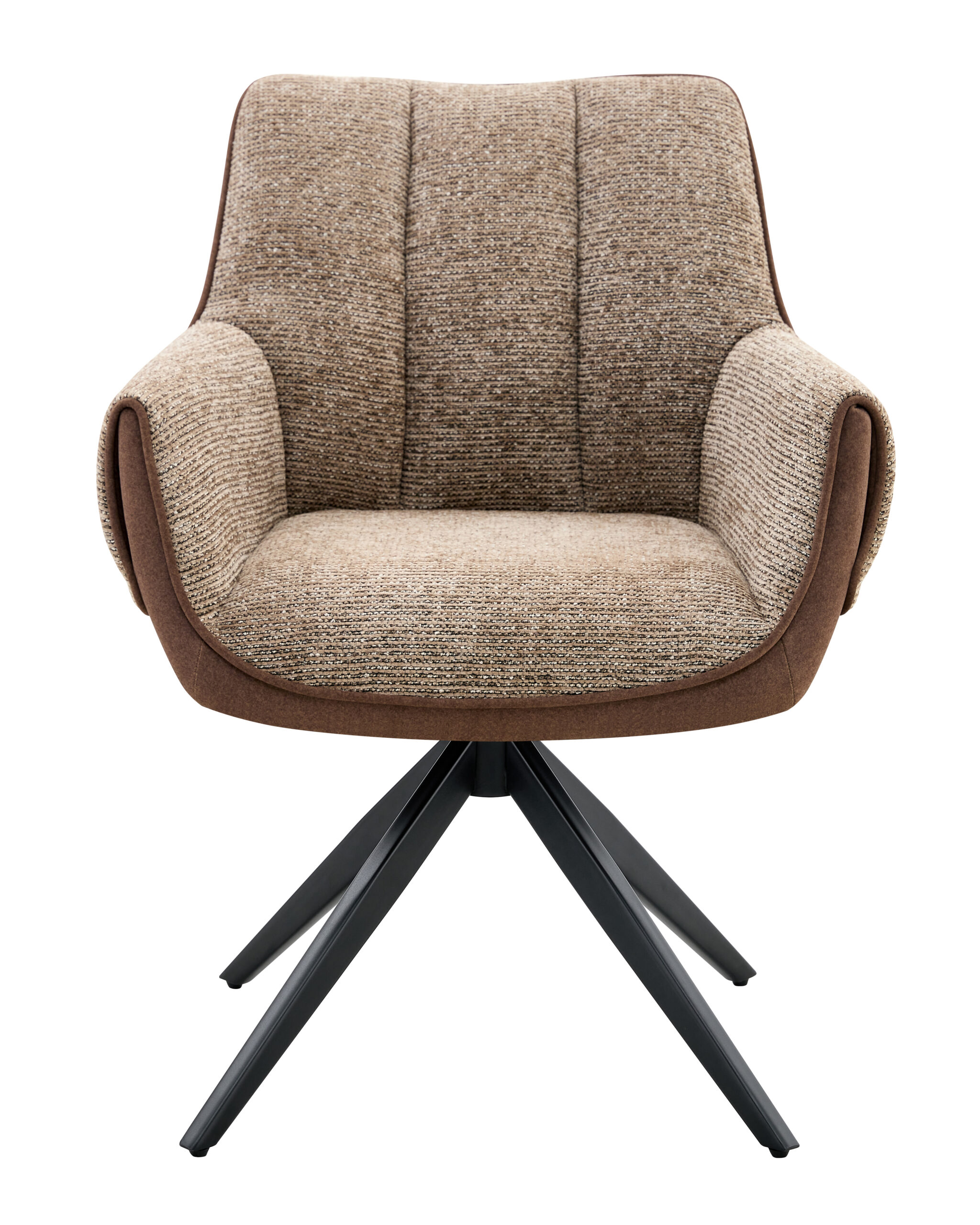 Eetkamerstoel Twist - taupe - metaalkleur zwart