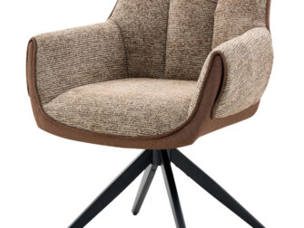 Eetkamerstoel Twist - taupe - metaalkleur zwart Eetkamerstoel Twist - taupe - metaalkleur zwart