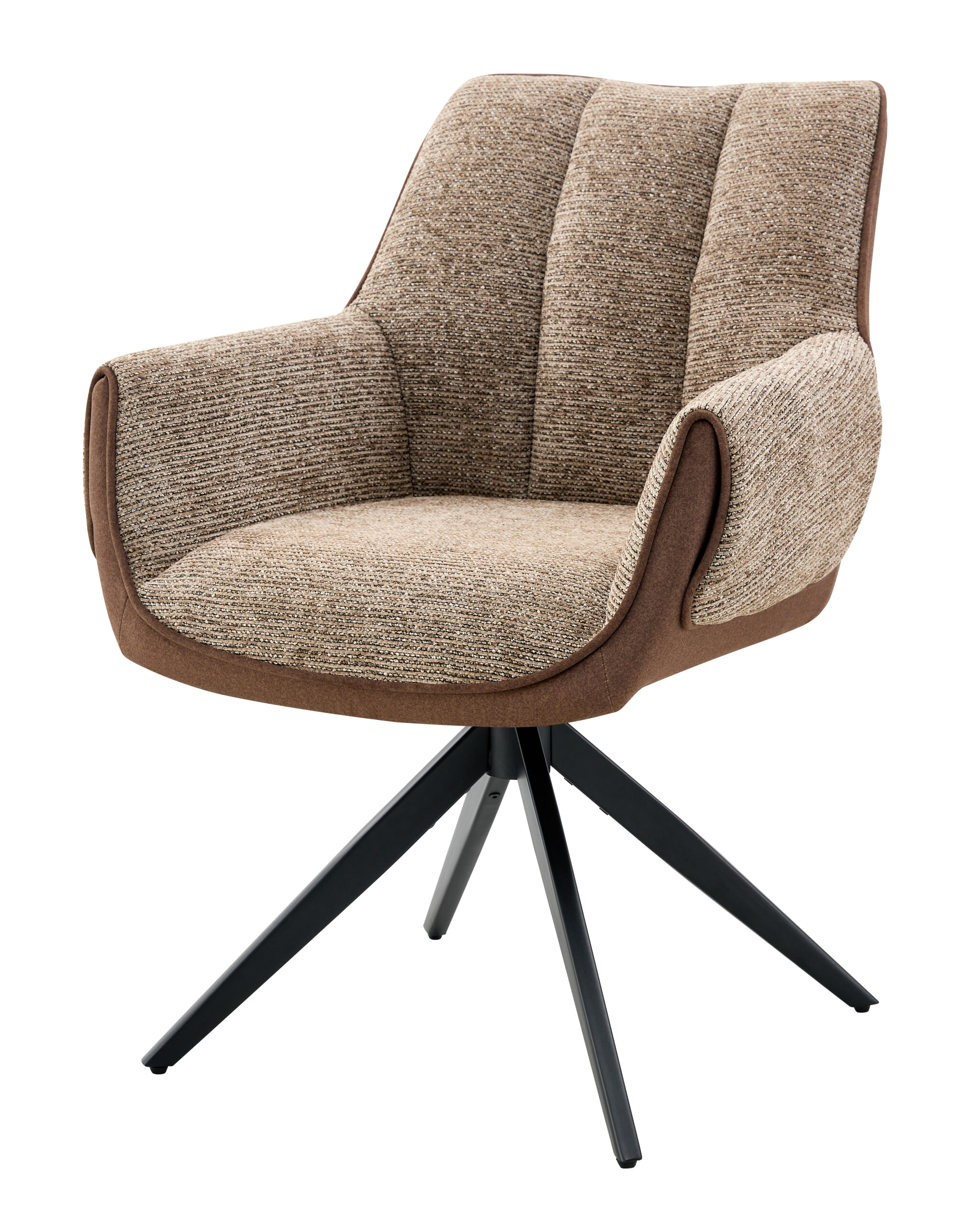 Eetkamerstoel Twist - taupe - metaalkleur zwart