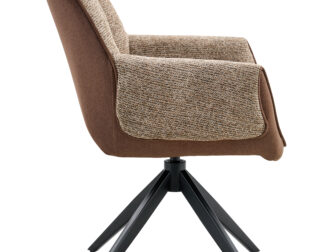 Eetkamerstoel Twist - taupe - metaalkleur zwart Eetkamerstoel Twist - taupe - metaalkleur zwart