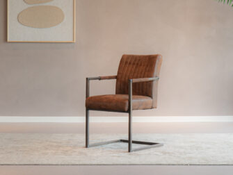 Eetkamerstoel Vignola - light brown - met arm bruine eetkamerstoel