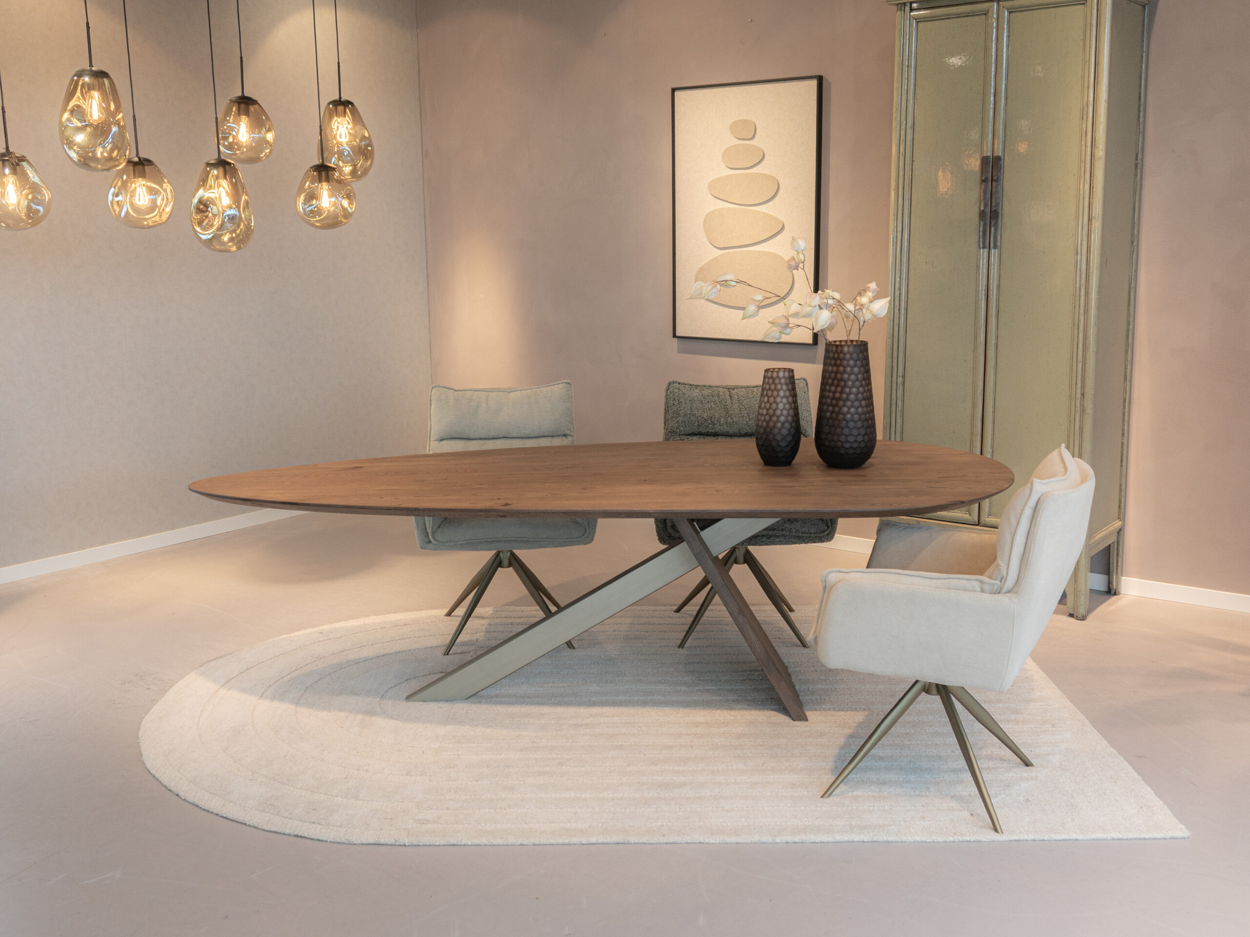 comfortabele eetkamerstoel met gestoffeerde zitting en rugleuning