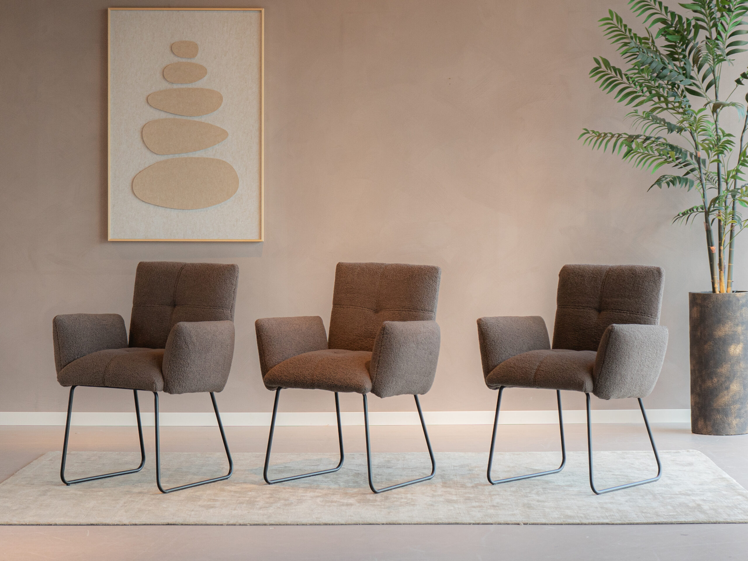 teddy eetkamerstoelen in bruine kleur