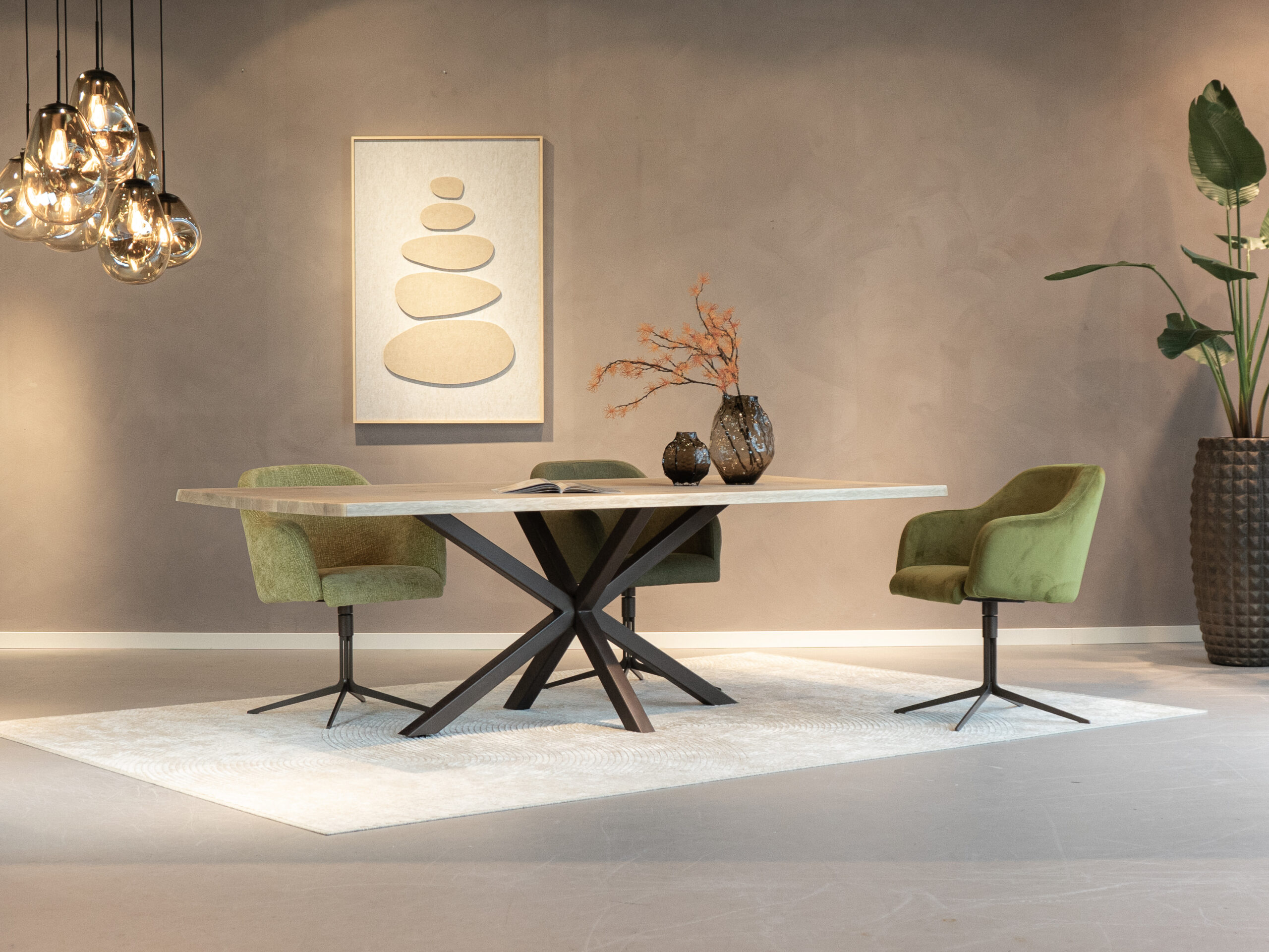 groene velvet draai stoelen