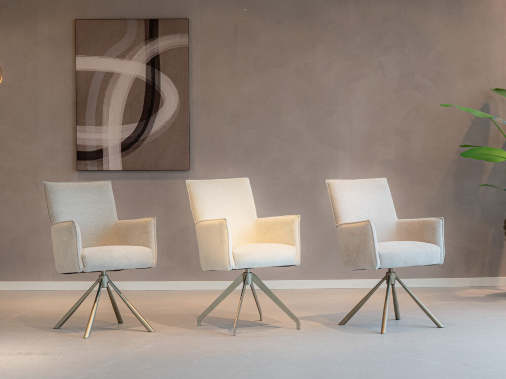 Eetkamerstoelen Hervas - sneak natural - juke cream - mito natural