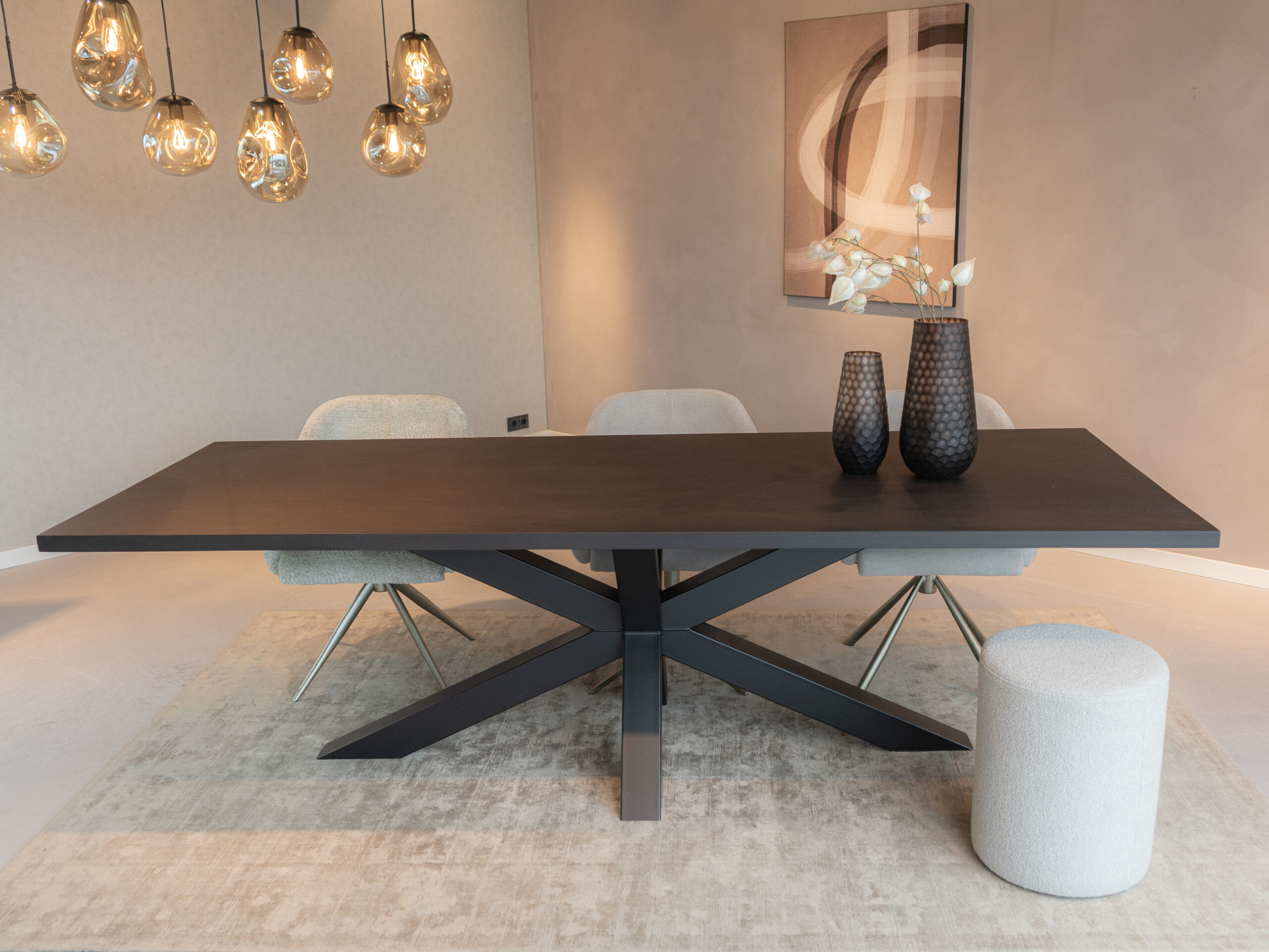 rechthoek eettafel donker bruin