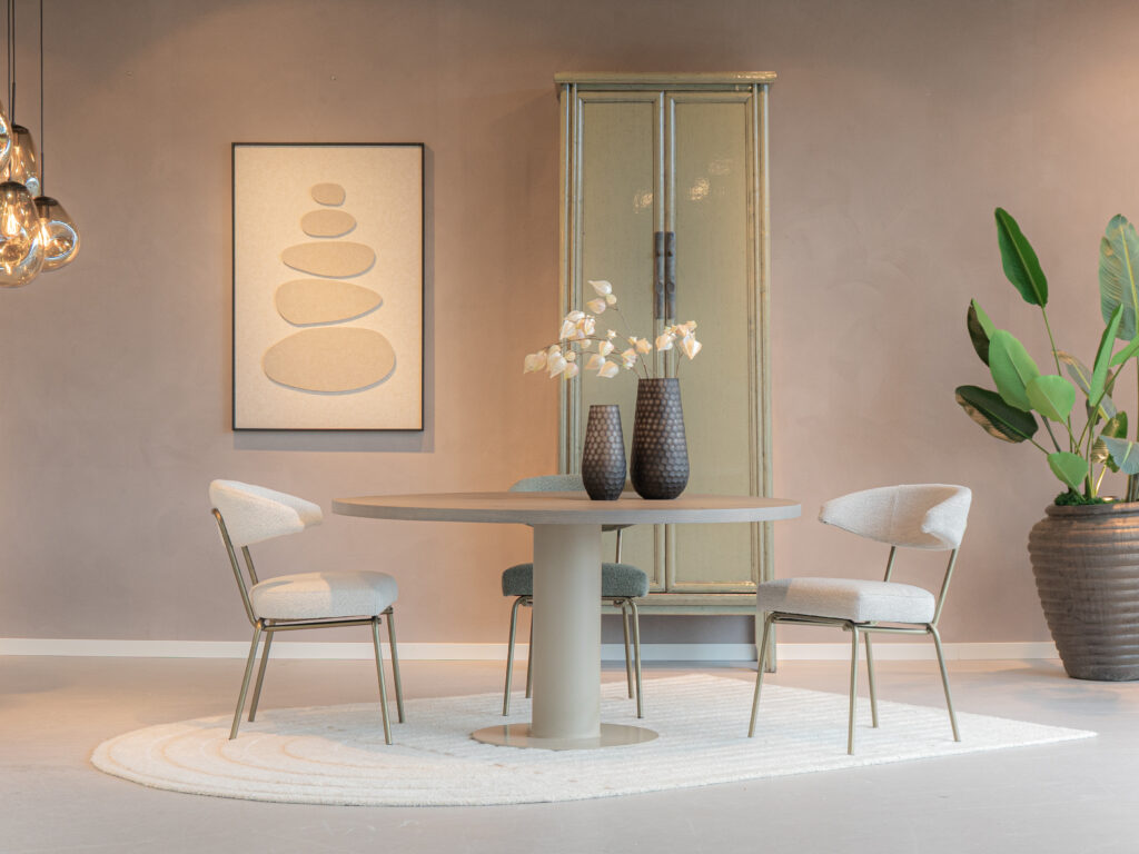 maat werk eettafel rond massief eiken