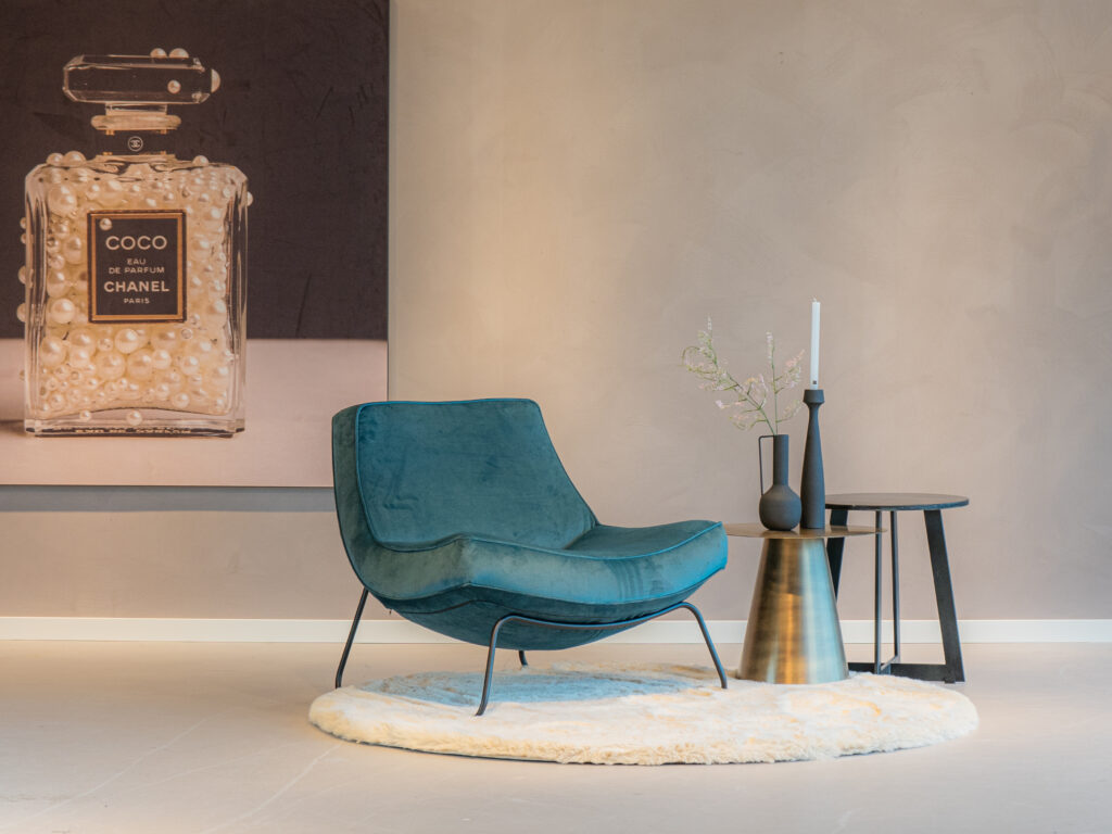 fauteuil in velvet stof