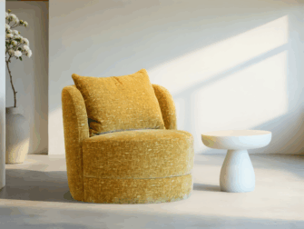 Fauteuil Capua - island mustard - small fixed