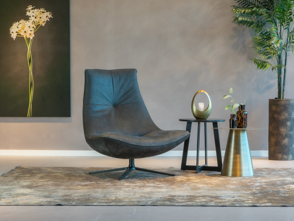 moderne grijze draaibare fauteuil