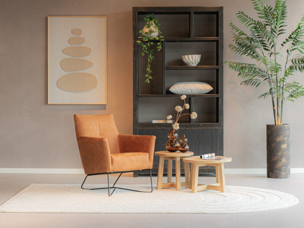 cognac kleur fauteuil