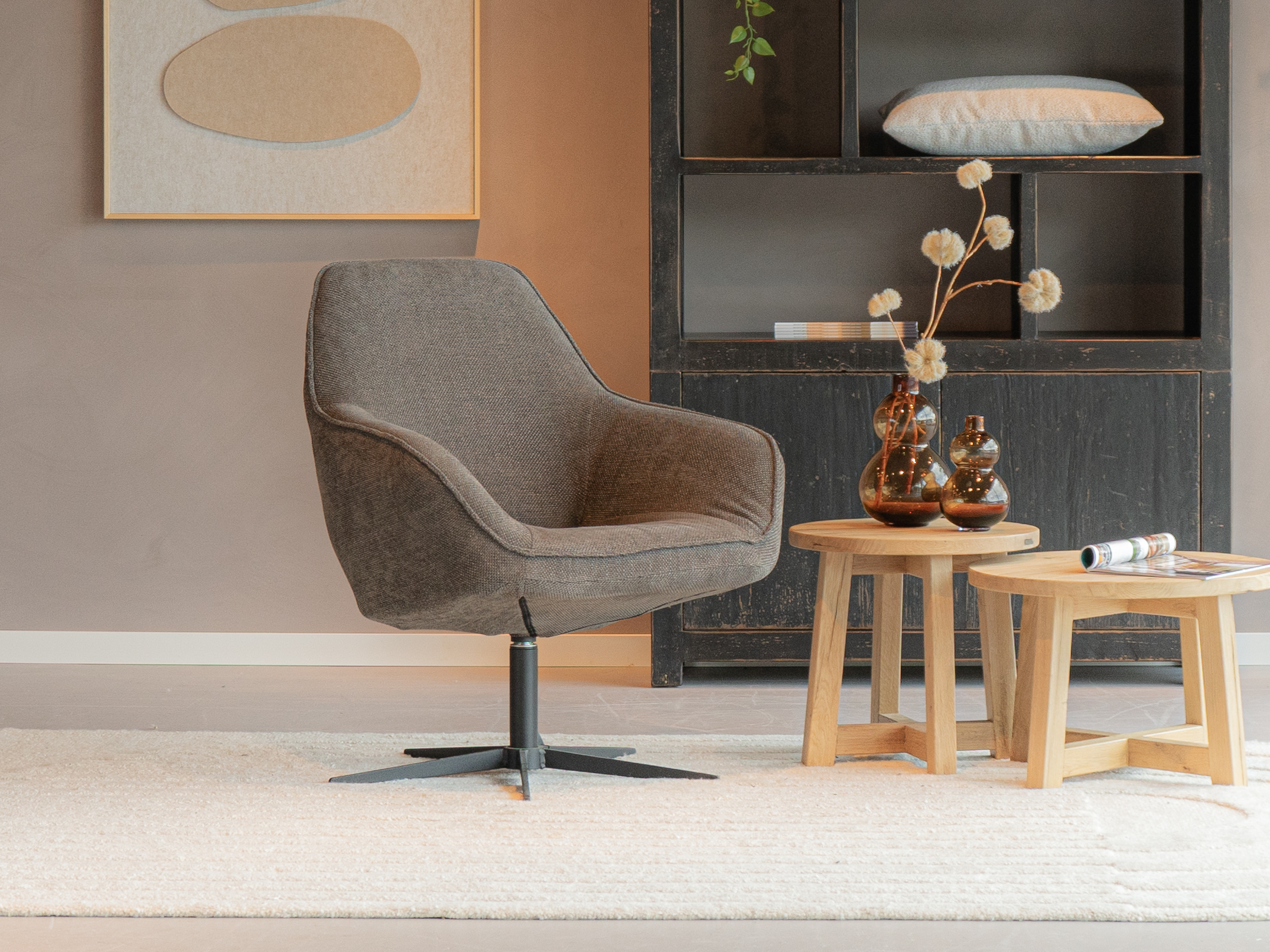 fauteuil in taupe kleur