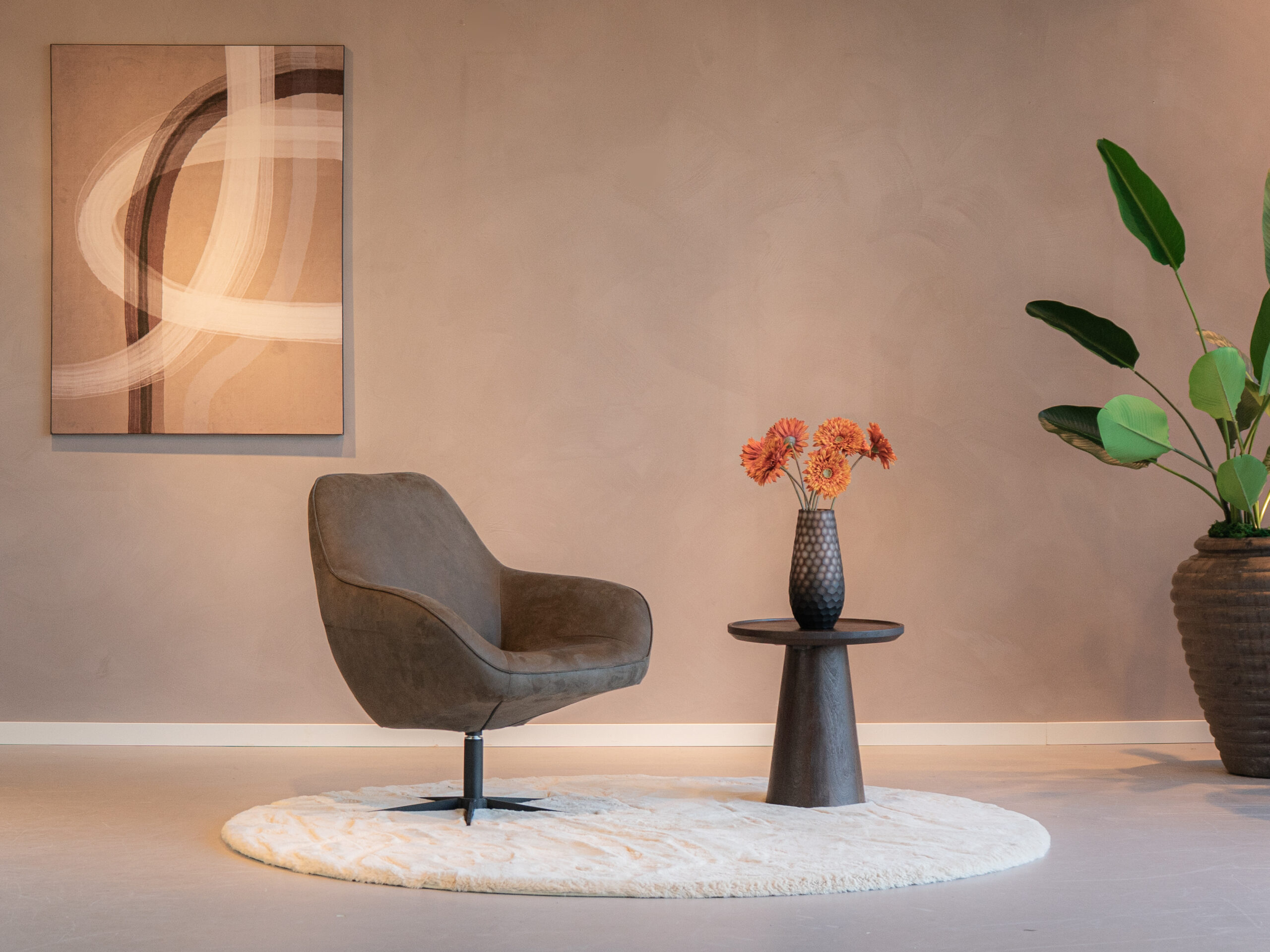 fauteuil met bull eco leder bekleding en comfortabele diepe zit