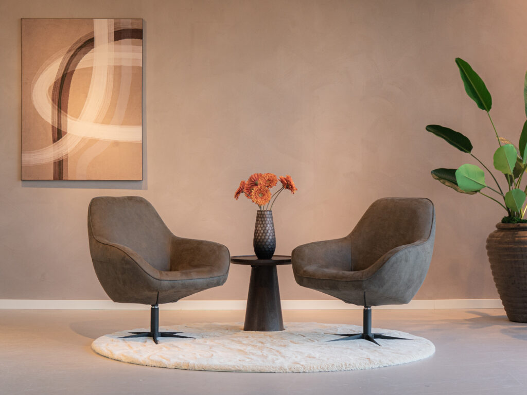 luxe design fauteuil met draaifunctie en ergonomisch gevormde zitting