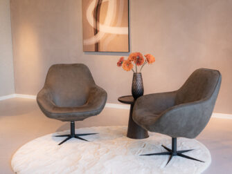 draaibare fauteuil in bull eco leder