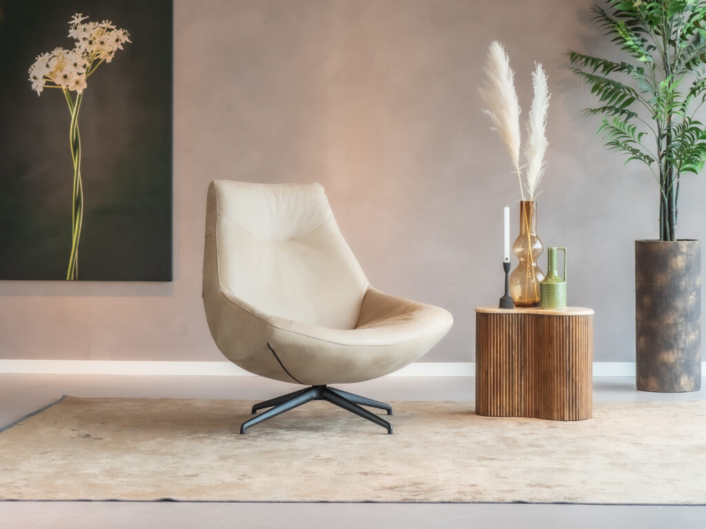Fauteuil Lima in kenia taupe voor een neutrale maar stijlvolle woonruimte