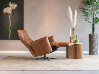 relax fauteuil in cognac leer