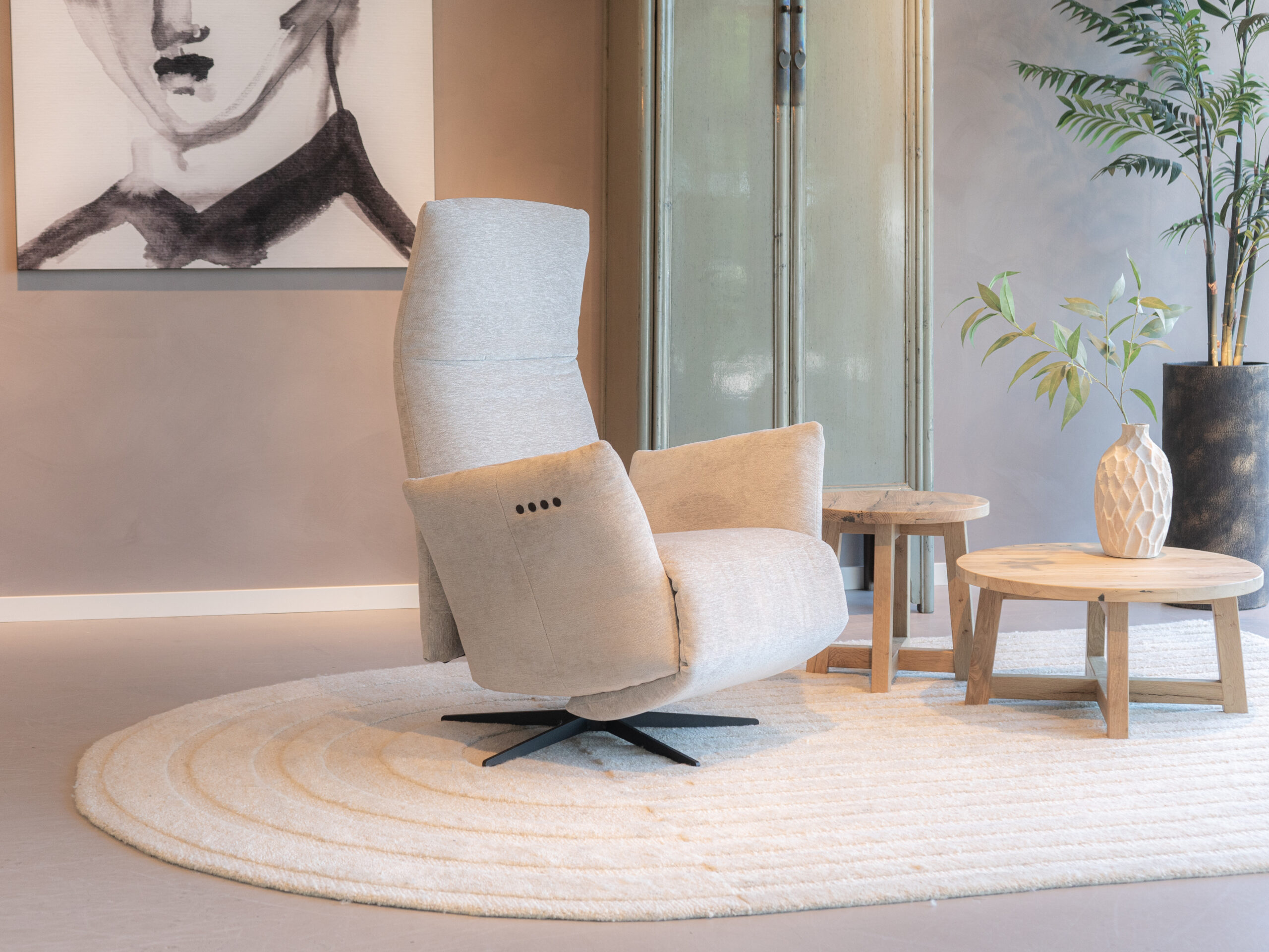 relax fauteuil in leer en diverse stoffen