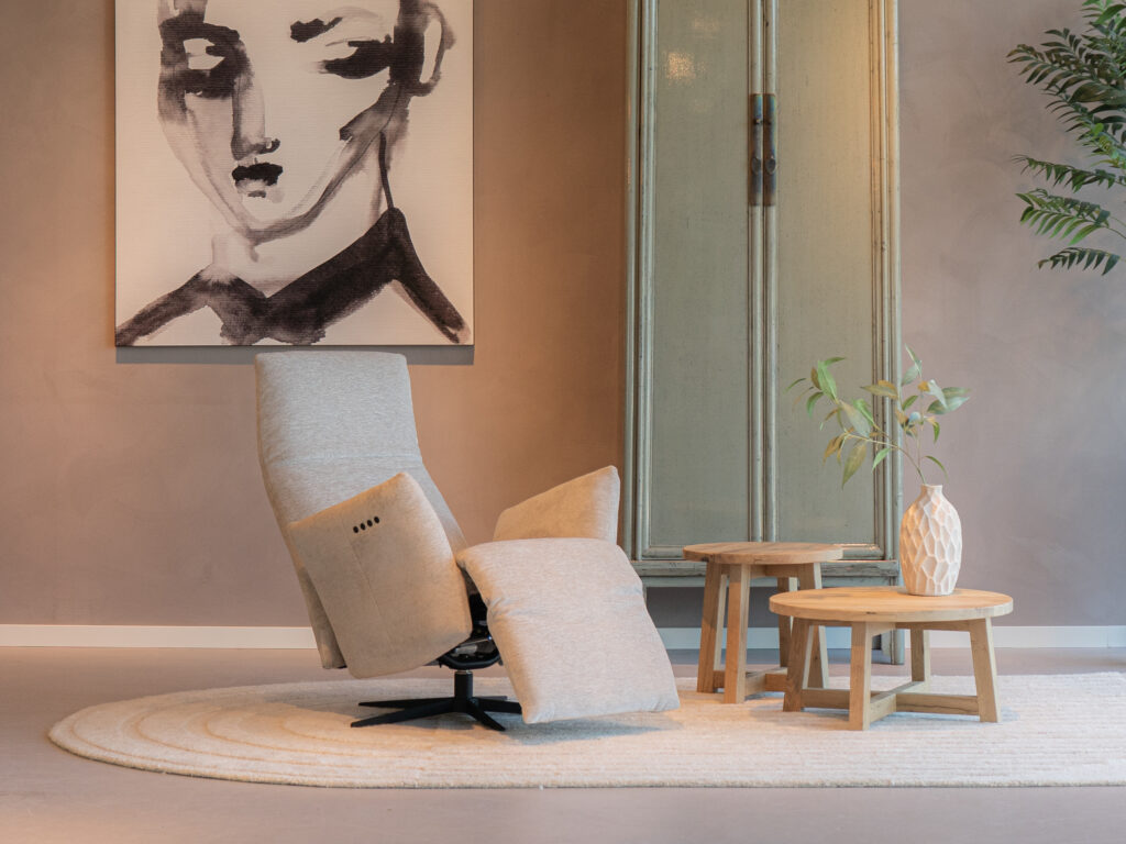 relax fauteuil in stof wing natural