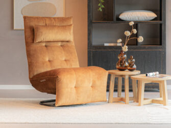 Fauteuil Lucia - adore gold - lende kussen - stervoet rond zelf relax fauteuil samenstellen