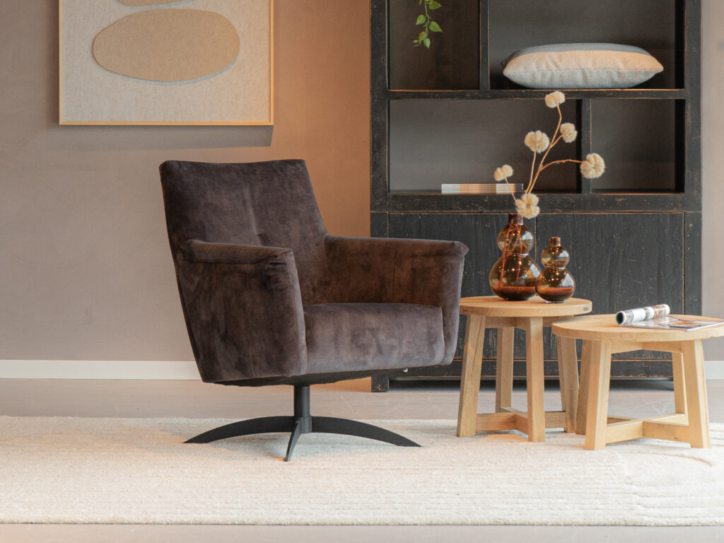 velvet grijze fauteuil