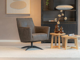 antraciet fauteuil is stof