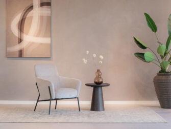 Compacte fauteuil met speelse vormen en een trendy design