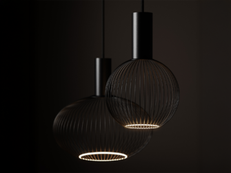 Hanglamp Como - 145x40cm - RAL 9005 - incl. 8x lichtbron Hanglamp Como - 145x40cm - RAL 9005 - incl. 8x lichtbron