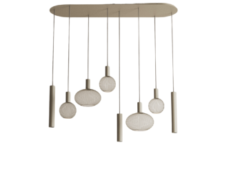 Hanglamp Como - 145x40cm - quartz - incl. 8x lichtbron Hanglamp Como - 145x40cm - quartz - incl. 8x lichtbron