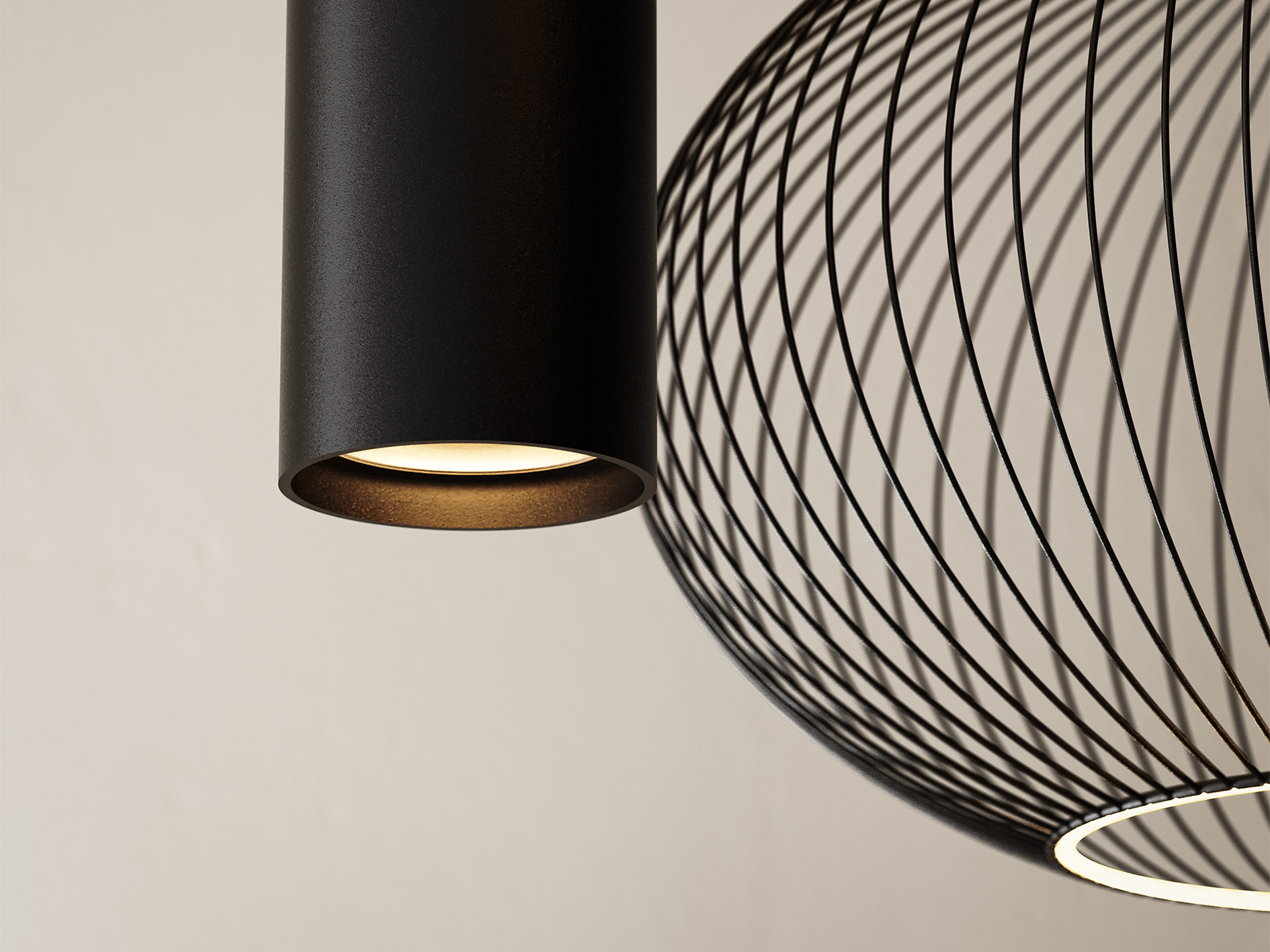 Hanglamp Como Ø50cm - RAL 9005 - incl. 5x lichtbron