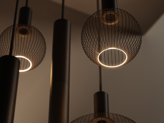 Hanglamp Como Ø50cm - RAL 9005 - incl. 5x lichtbron Hanglamp Como Ø50cm - RAL 9005 - incl. 5x lichtbron