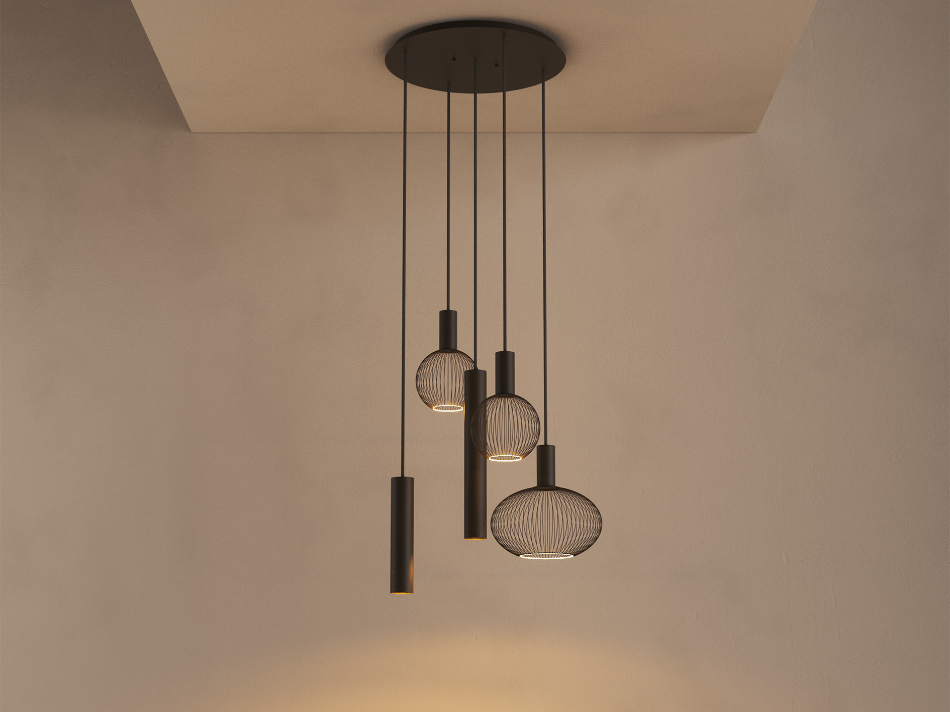Minimalistische hanglamp in zwart
